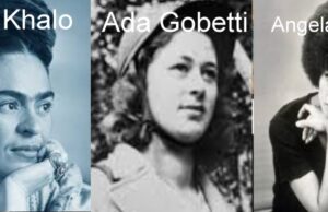 I balloons di tre donne rivoluzionarie: Ada Gobetti, Frida Khalo e Angela Davis Ada Gobetti, Frida Khalo e Angela Davis