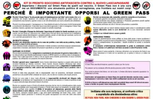 Green Pass, nasce il “kit di pronto soccorso antifascista” Green Pass