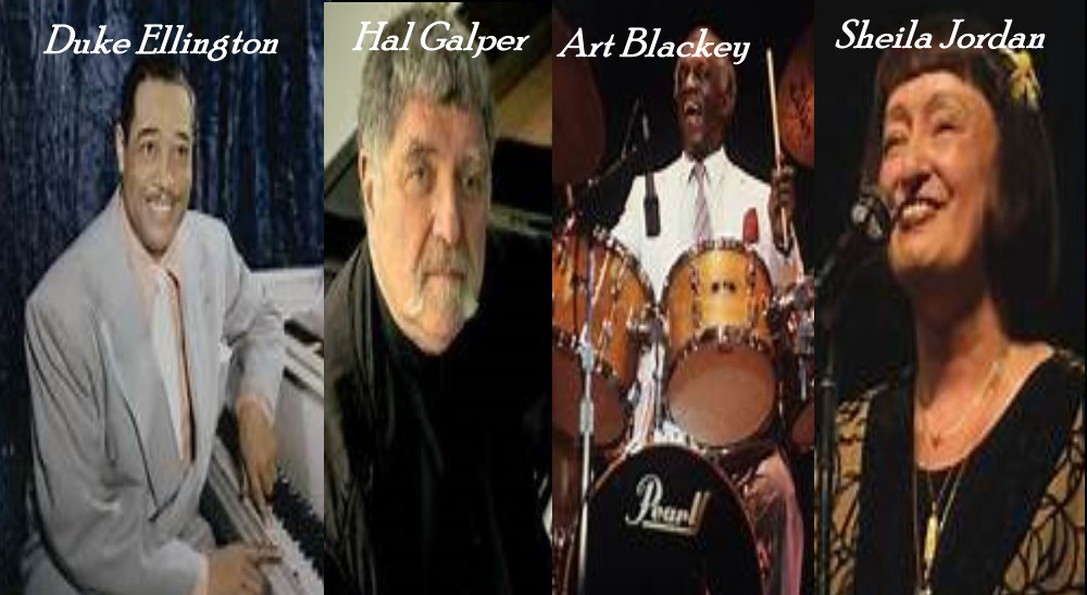 Duke Ellington, Sheila Jordan, Art Blakey e Hal Galper