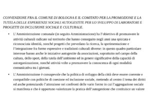 Quando il Comune di Bologna riconosceva l’autogestione e ovviava alla burocrazia Comune di Bologna