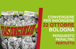 Convergere per insorgere, voci verso il 22 ottobre a Bologna Insorgere