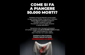 “Un sudario per Gaza”, la mobilitazione per ricordare le vittime del massacro Sudario