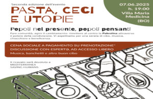 Seconda edizione di “Pasta, Ceci e Utopie”: il 7 giugno riflettori sulla Palestina a Villa Maria di Medicina