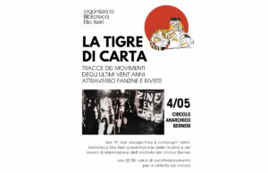 “La tigre di carta”: vent’anni di movimenti e controculture in mostra al Circolo Berneri La tigre di carta