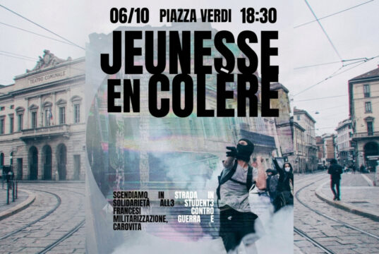 “Jeunesse en colère”, a Bologna in piazza in solidarietà con gli studenti francesi Jeunesse en colère